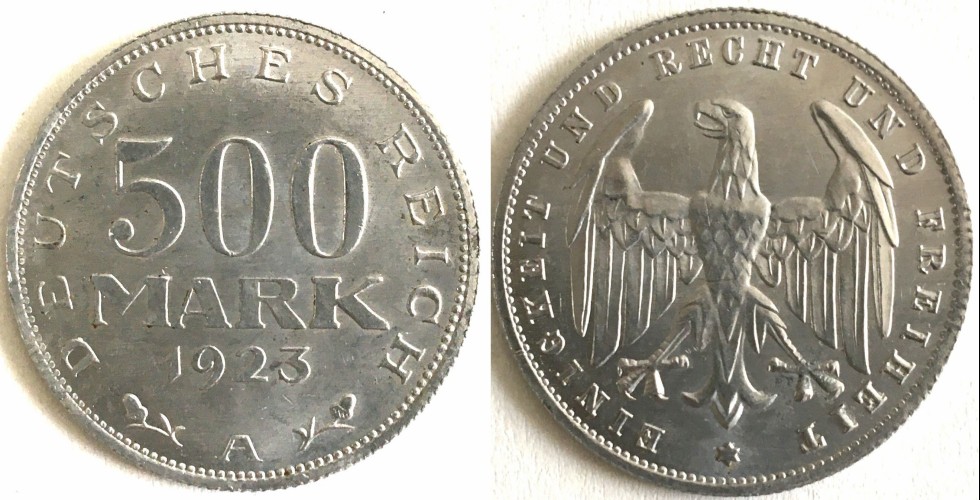 Historische Münzen zeugen von der Hyperinflation des Jahres 1923