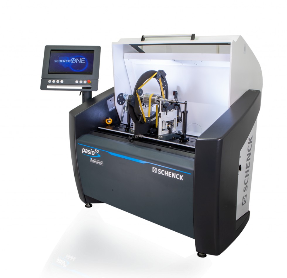 Die Universal-Auswuchtmaschine Pasio 50 ist Rotoren bis 50 kg geeignet. Sowohl auf der Maschine als auch in der Cloud können die dazu passenden Schenck ONE-Softwarelösungen betrieben werden. Foto: Schenck RoTec