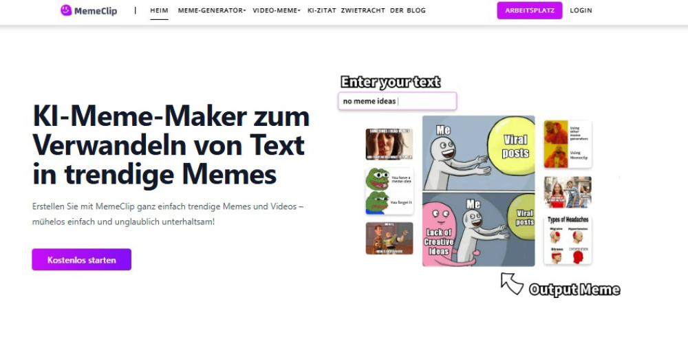 Meme Clip Startseite