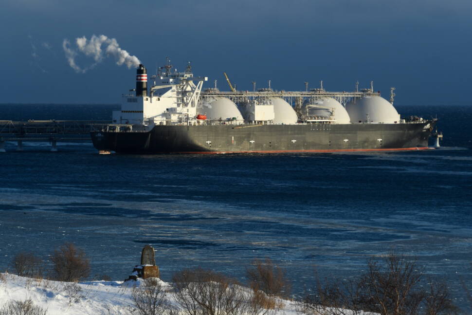 LNG carrier in Sakhalin Region, Russia
