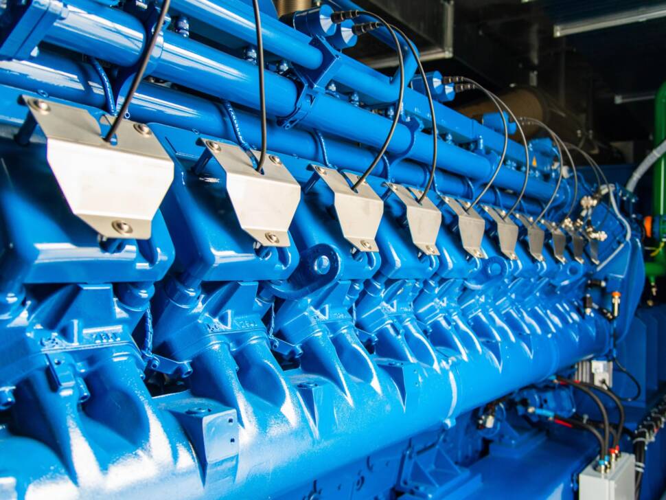 Detailansicht Motor für Blockheizkraftwerk