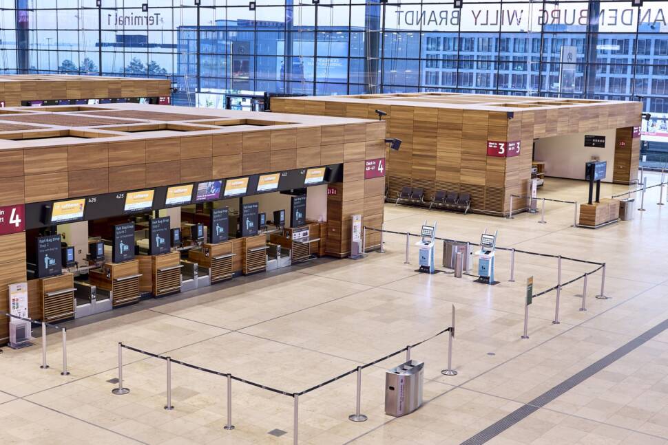 Blick in den neuen Berliner Flughafen.