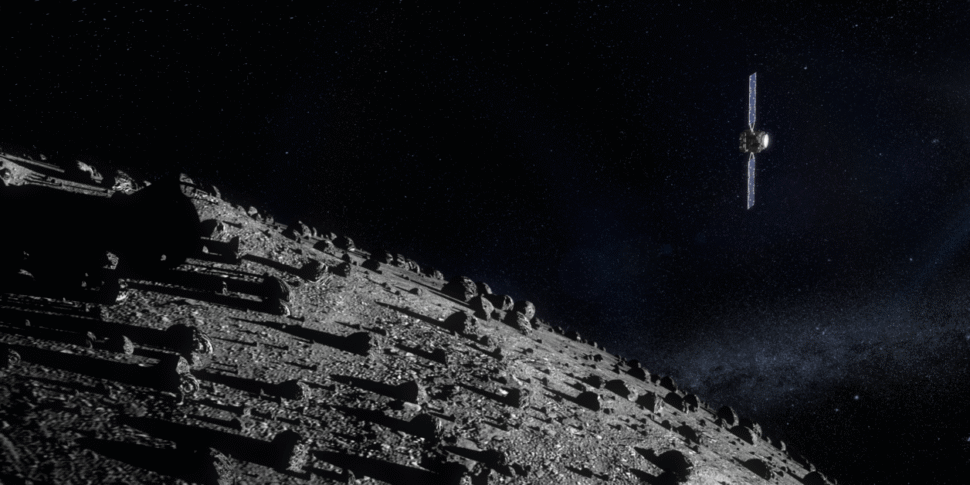 Die Sonde Hera kommt an dem Asteroiden Dimorphos an. Dort soll sie den Krater vermessen, den ein US-amerkanisches Projektil hinterlassen hat.